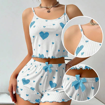 Conjunto de Pijama Feminino Verão — Top e Calções