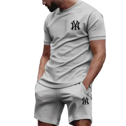 Conjunto Desportivo 2 Peças Masculino – T-shirt e Calções para Corrida e Fitness