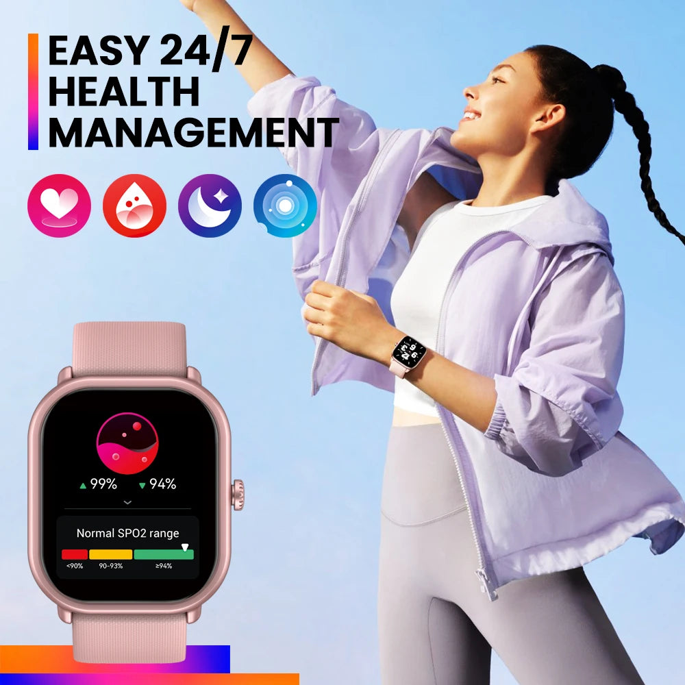 Smartwatch Zeblaze GTS 3 Pro – Chamadas, AMOLED Grande, Saúde e Fitness