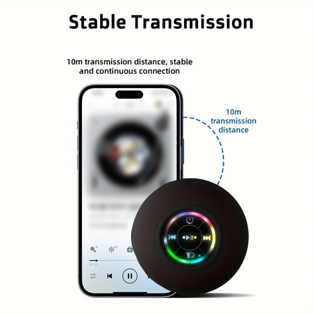 Coluna Bluetooth Sem Fios Portátil Luz LED Altifalante à Prova de Água IPX4 Coluna Para Exterior Casa de Banho