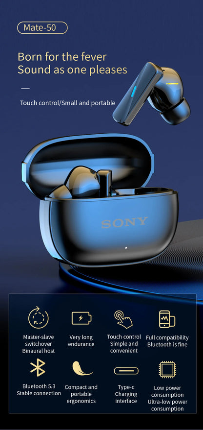 Auriculares Sony Mate 50 Bluetooth – Sem Fios, Estéreo, Microfone, Touch