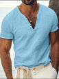 White Short-Sleeve Henley Shirt – Lightweight Summer Essential
