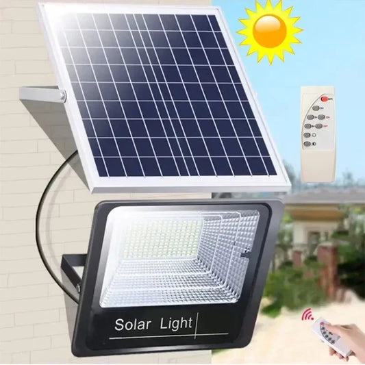 Holofote Solar 30W com Controlo Remoto – IP67, 1000mAh, Ajustável, Exterior