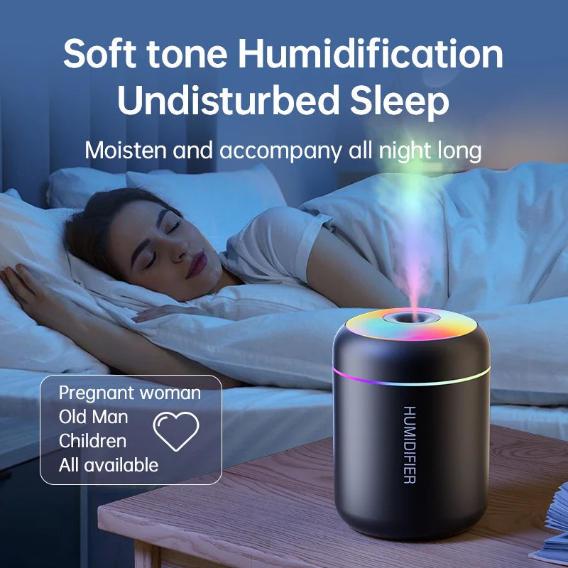 Humidificador Mini USB 180ml com Difusor de Aromas e Luz LED