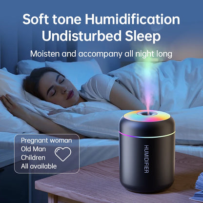 Humidificador Mini USB 180ml com Difusor de Aromas e Luz LED