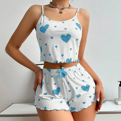Conjunto de Pijama Feminino Verão — Top e Calções