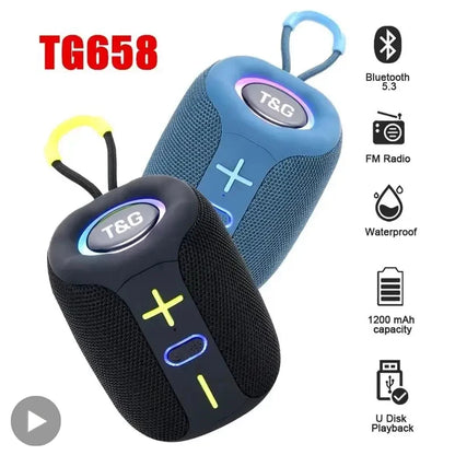 Coluna Bluetooth Portátil T&G TG658 – 8W | BT 5.3 | FM | TF Card