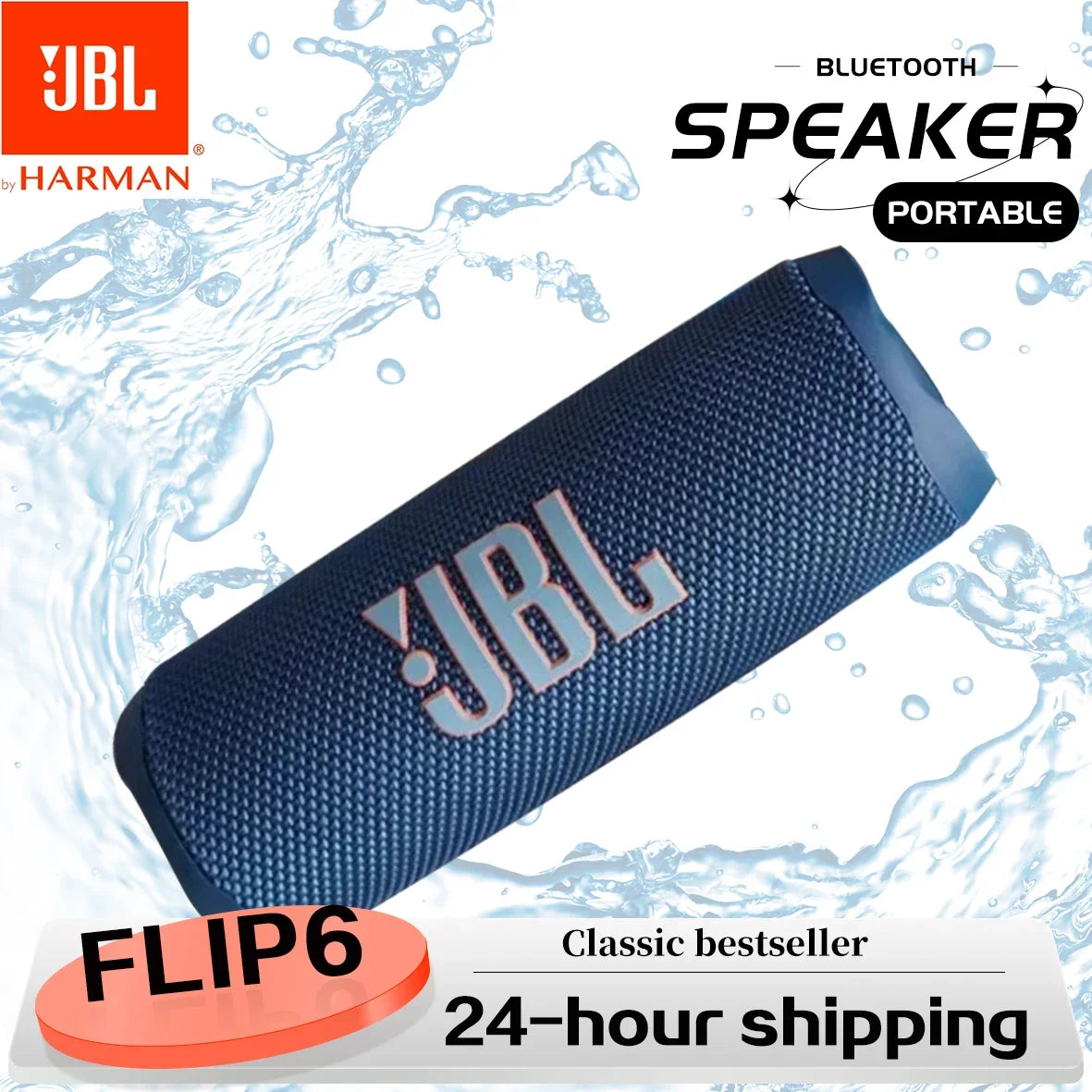 Coluna JBL Flip 6 Portátil Bluetooth – À Prova de Água, Som Potente
