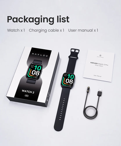 Smartwatch HAYLOU Watch 2 Pro – Ecrã 1.85", 100 Modos Desportivos, Freq. Cardíaca
