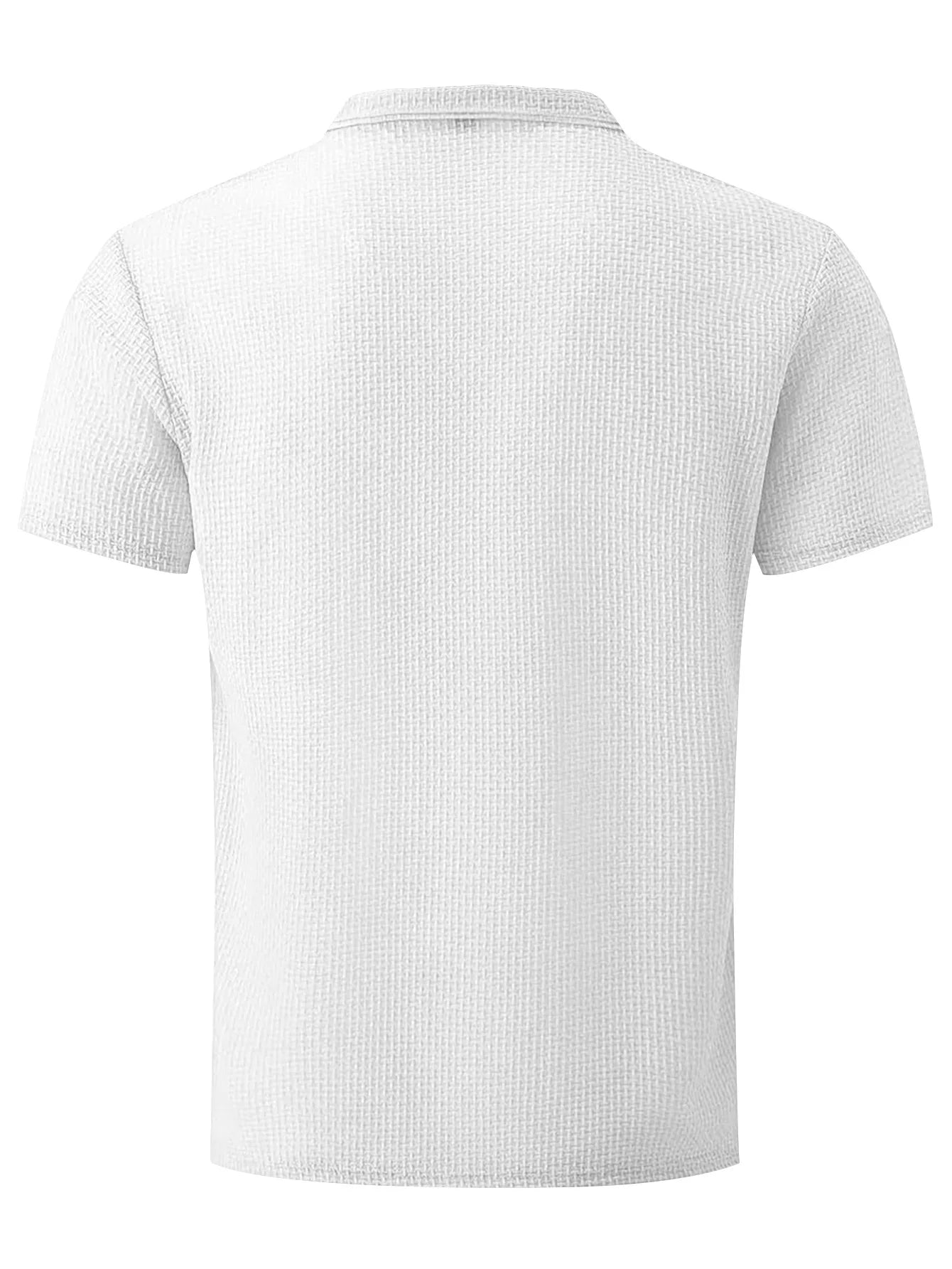 T-shirt Masculina Slim Fit Textura Piqué — Verde Militar, Azul, Branco e Preto