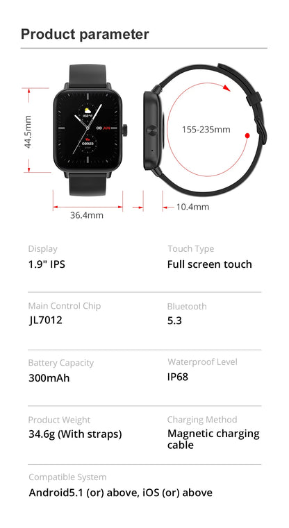 Smartwatch COLMI P81 – Chamadas, Ecrã 1.9", 100+ Desportos, Saúde 24h