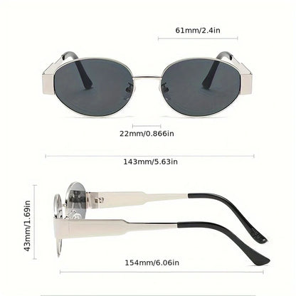 Pack 2 Óculos de Sol Redondos Punk Vintage – Armaoção Metal, Femininos