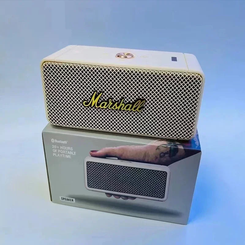 Coluna Marshall Bluetooth 5.0 Original – IPX4, Graves Profundos, Exterior