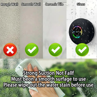 Coluna Bluetooth Sem Fios Portátil Luz LED Altifalante à Prova de Água IPX4 Coluna Para Exterior Casa de Banho