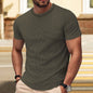 T-shirt Masculina Slim Fit Textura Piqué — Verde Militar, Azul, Branco e Preto