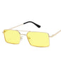 Óculos de Sol Quadrados Pequenos Vintage – Metal, Unissexo, Dupla Ponte