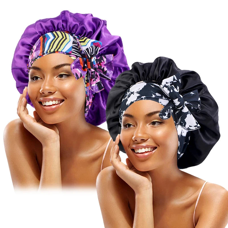 Boné com Laço de Renda Boné de Cabelo Elástico para Dormir Touca de Noite Toucas de Chuveiro e Banho para Mulheres