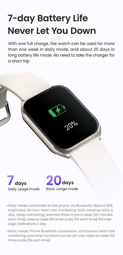 Smartwatch HAYLOU Watch 2 Pro – Ecrã 1.85", 100 Modos Desportivos, Freq. Cardíaca