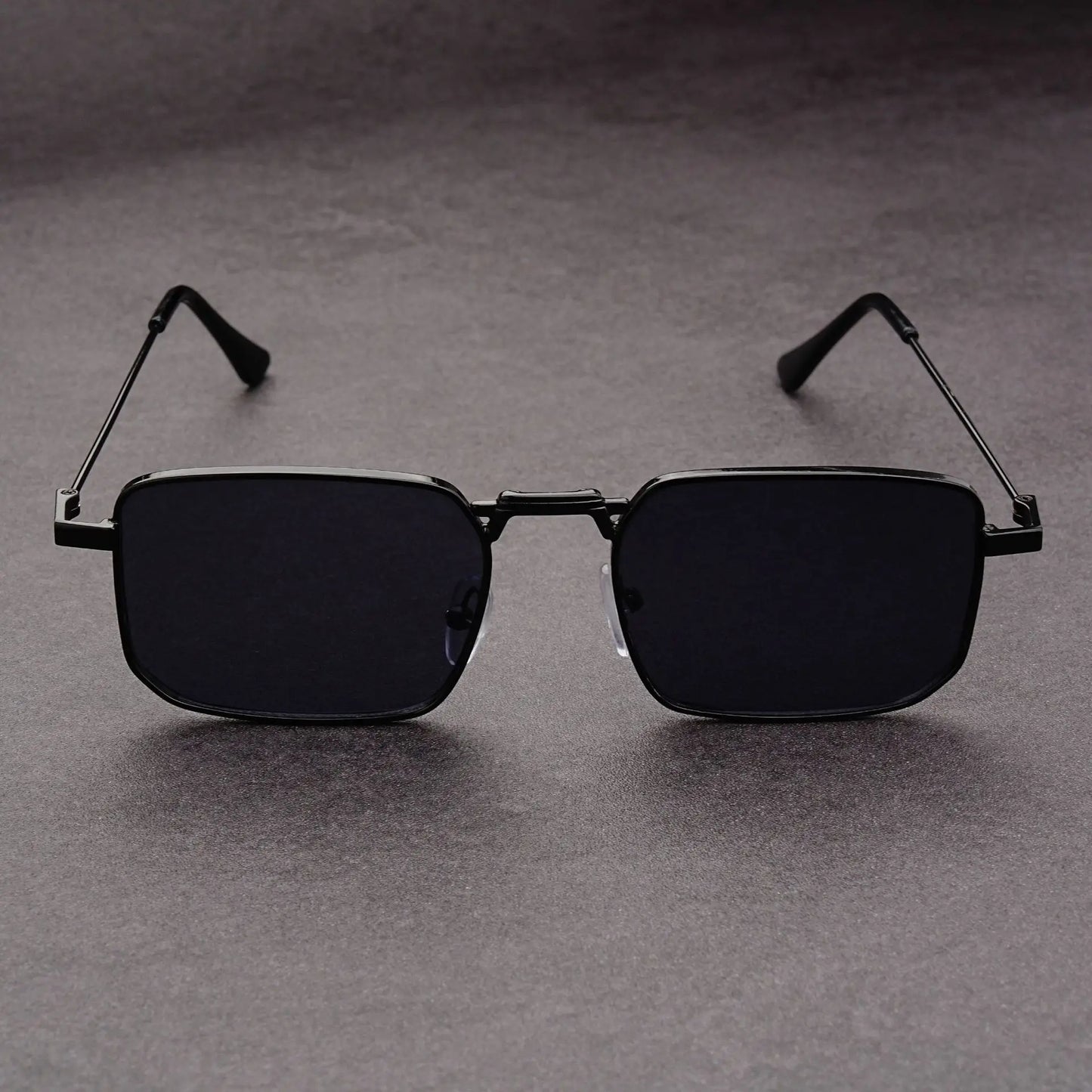 Óculos de Sol Retangulares Vintage em Metal – Unissexo, Luxo, Condução