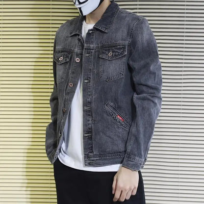 New Men's Short Denim Jacket Casual Style Ripped Jeans Cotton Material Spring Autumn Wear Resistant And Comfortable Fit