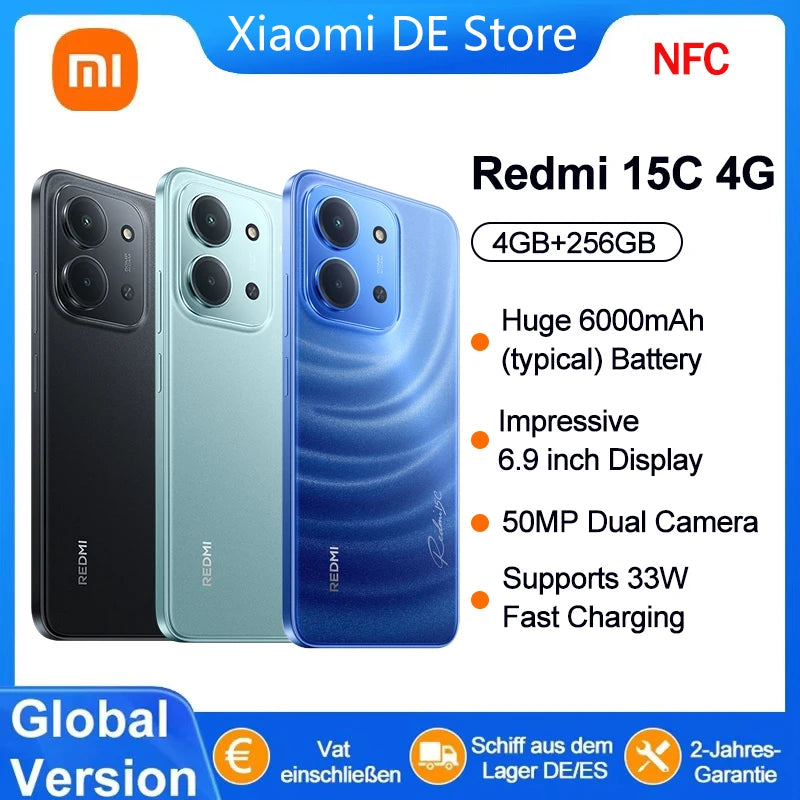 Smartphone Xiaomi Redmi 15C NFC – 6.9", 50MP, 6000mAh, MediaTek (Global)