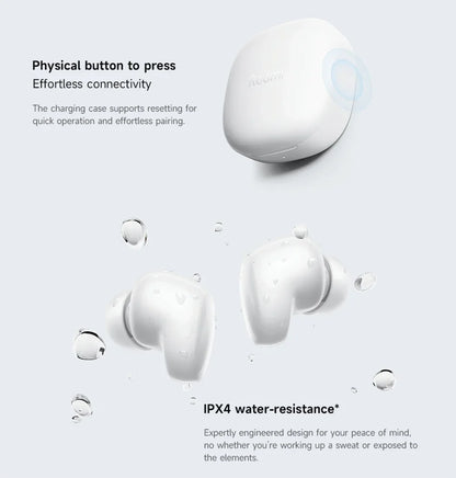 Auriculares Xiaomi Redmi Buds 6 Play – Cancelamento de Ruído IA, 36h Bateria