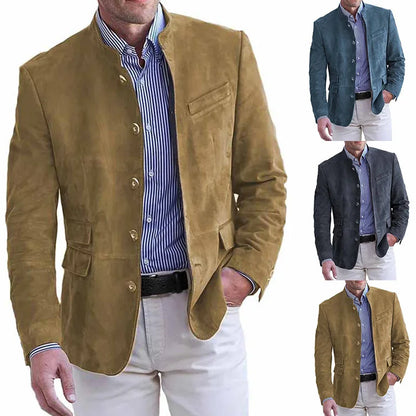 Amazon AliExpress КостюмПальто Fall/Winter Men's Casual Suede Blazer