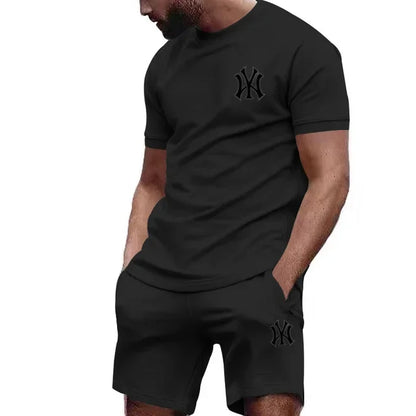 Conjunto Desportivo 2 Peças Masculino – T-shirt e Calções para Corrida e Fitness
