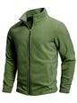 Men's spring and autumn solid color fleece warm top, warm and comfortable zippered cardigan for men's outdoor leisure