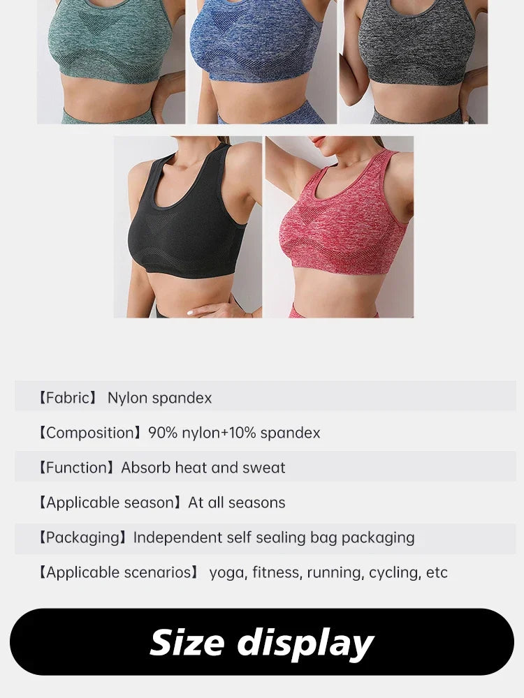 Soutien Desportivo Push Up Feminino – Respirável para Yoga e Fitness