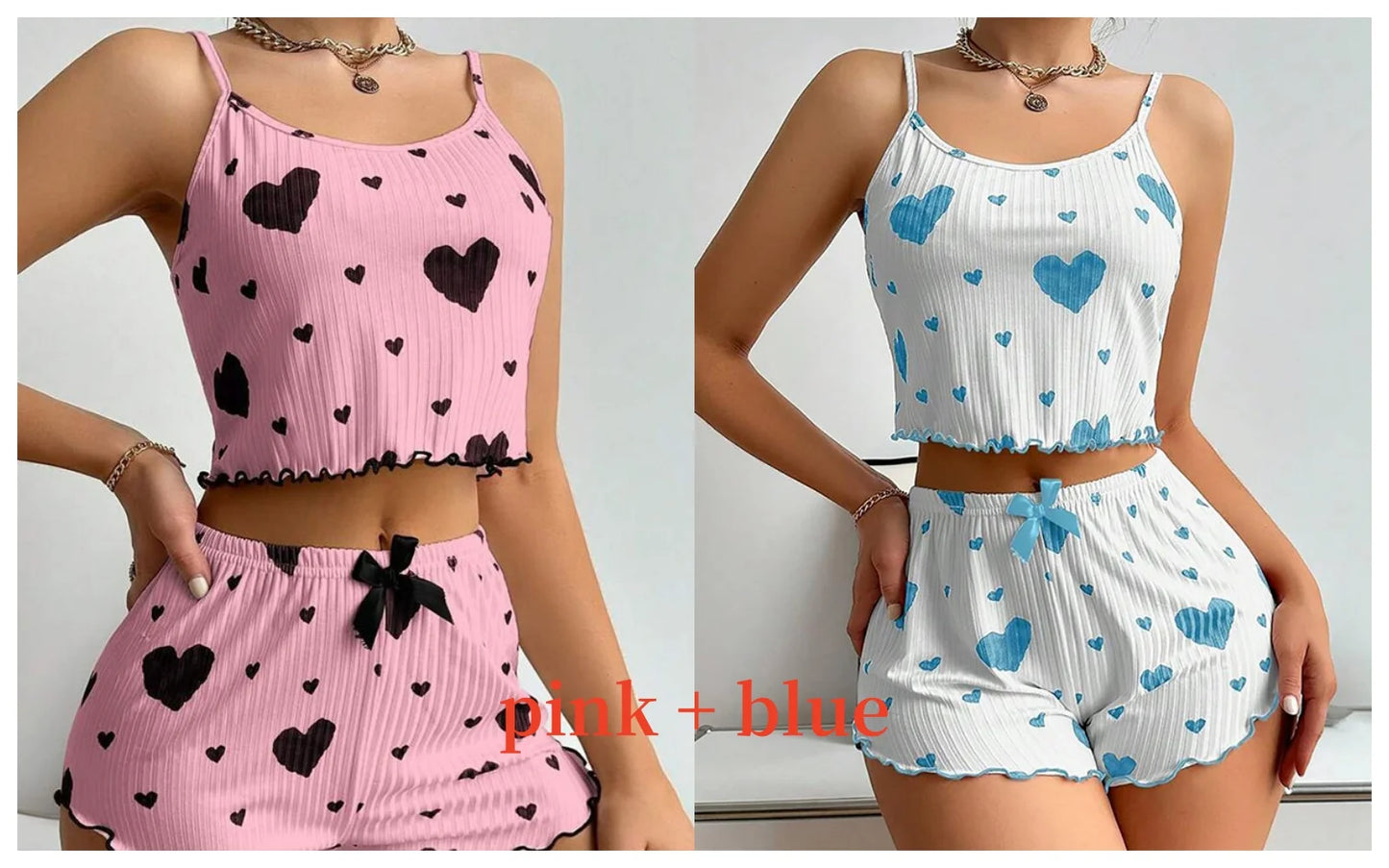 Conjunto de Pijama Feminino Verão — Top e Calções