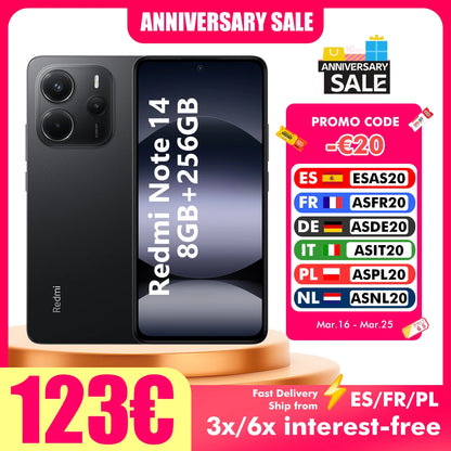 Smartphone Xiaomi Redmi Note 14 – NFC, Global, 6GB/8GB RAM, 128GB/256GB