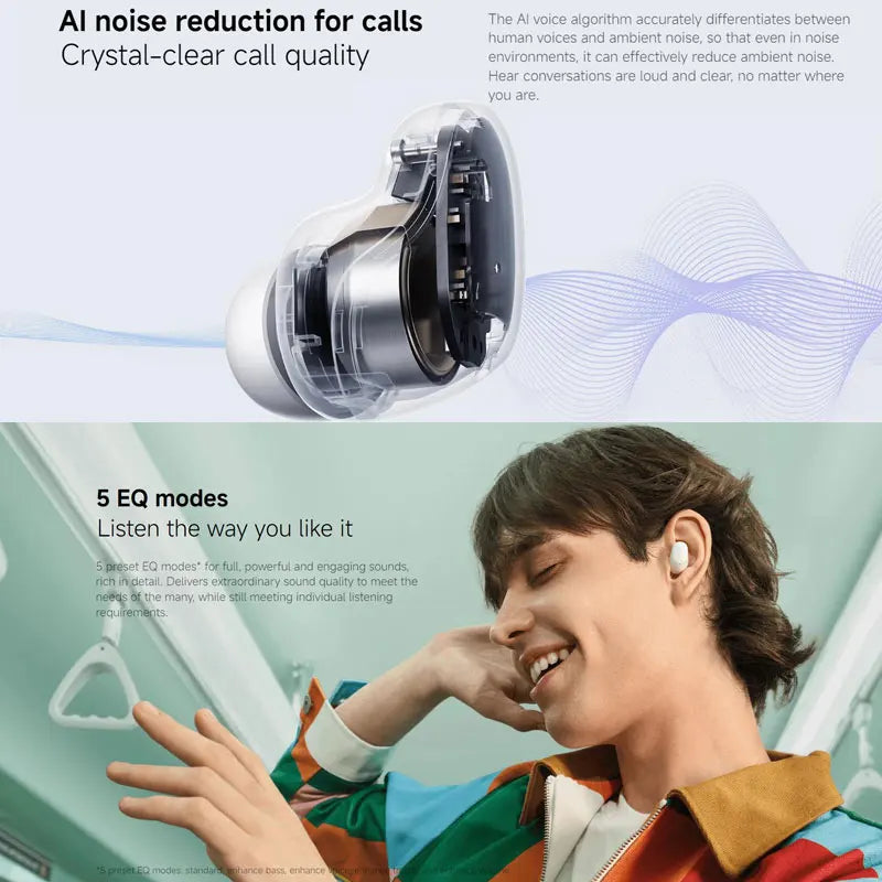 Auriculares Xiaomi Redmi Buds 6 Play – Sem Fios, IA, Touch, BT 5.4 (Versão 2)