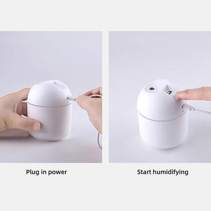 Humidificador Mini USB 250ml com Difusor de Aromas e Luz LED Colorida