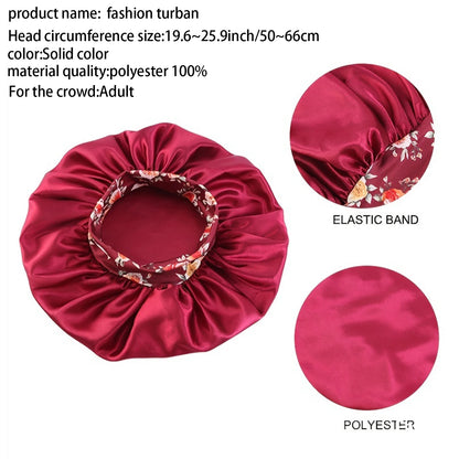 Touca de Cetim com Estampa Floral para Mulher – Conforto Noturno