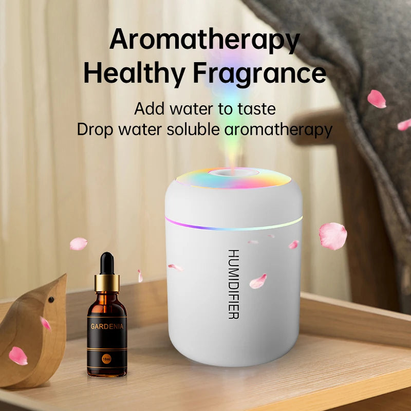 Humidificador Mini USB 180ml com Difusor de Aromas e Luz LED