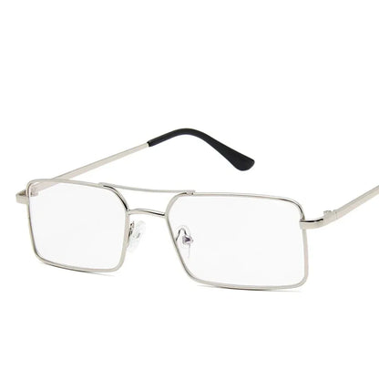 Óculos de Sol Quadrados Pequenos Vintage – Metal, Unissexo, Dupla Ponte