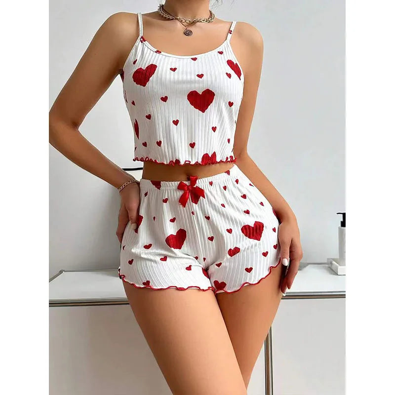 Conjunto de Pijama Feminino Verão — Top e Calções