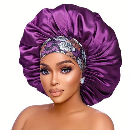 Touca de Cetim com Estampa Floral para Mulher – Conforto Noturno