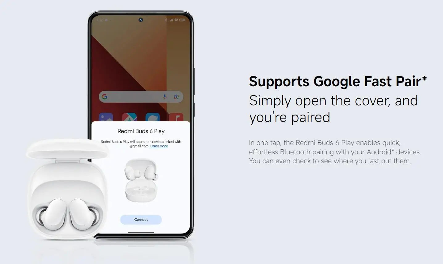 Auriculares Xiaomi Redmi Buds 6 Play – Redução de Ruído IA, Touch, BT 5.4