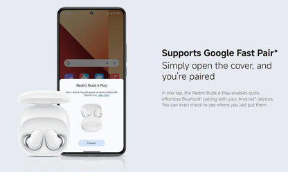 Auriculares Xiaomi Redmi Buds 6 Play – Redução de Ruído IA, Touch, BT 5.4
