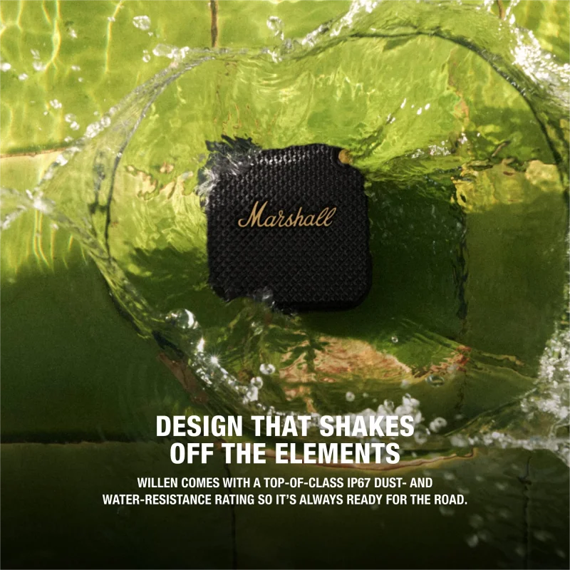 Coluna Marshall Willen Portátil Bluetooth – À Prova de Água, Interior e Exterior