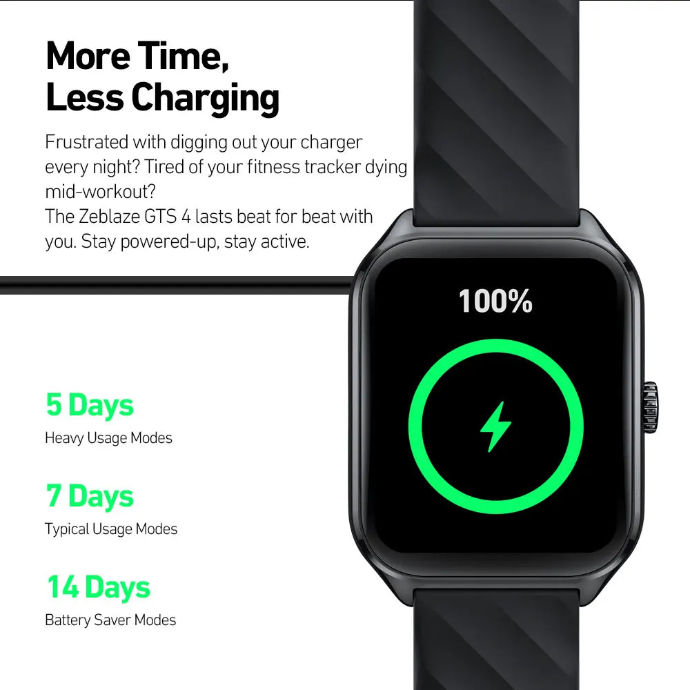 Smartwatch Zeblaze GTS 4 – Chamadas, AMOLED 1.94", 100+ Desportos, Saúde