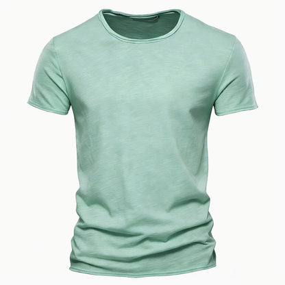 AIOPESON100% Cotton Men T-shirt V-neck Fashion Design Slim Fit Soild T-shirts Male Tops Tees Short Sleeve T Shirt O-neck For Men