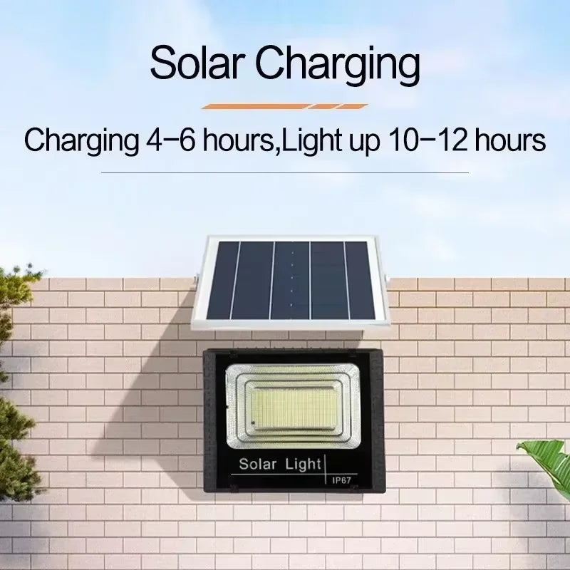 Holofote Solar 30W com Controlo Remoto – IP67, 1000mAh, Ajustável, Exterior