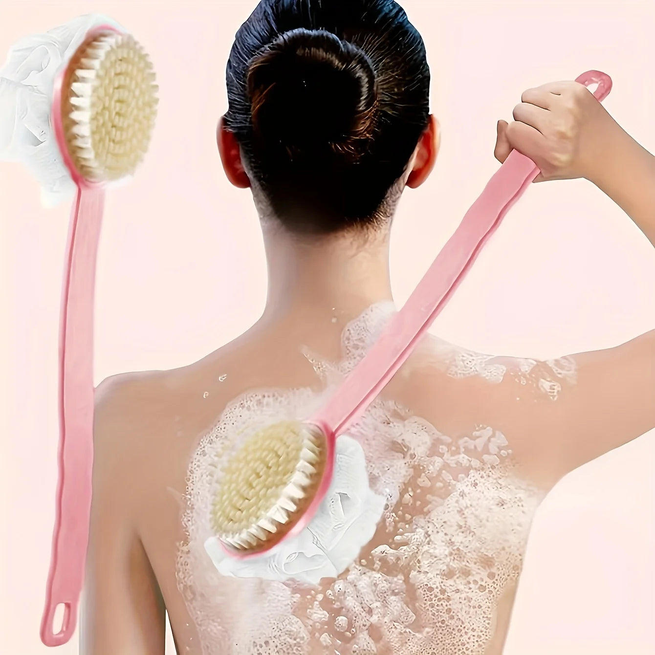 Esfoliador de Corpo Macio para Duche, Esfoliantes de Banho, Escova de Banho com Cabo Longo, Esfoliador, Massageador de Pele, Escova de Limpeza, Acessórios de Casa de Banho