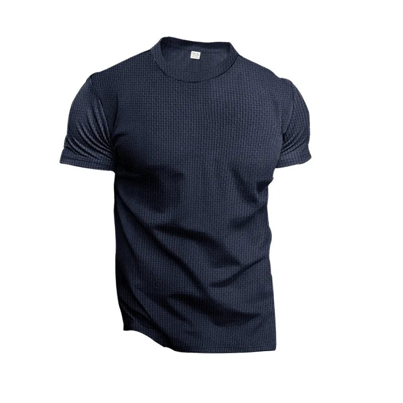 T-shirt Masculina Slim Fit Textura Piqué — Verde Militar, Azul, Branco e Preto