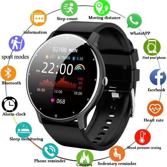 Smartwatch LIGE – Fitness, Freq. Cardíaca, À Prova de Água, Android e iOS