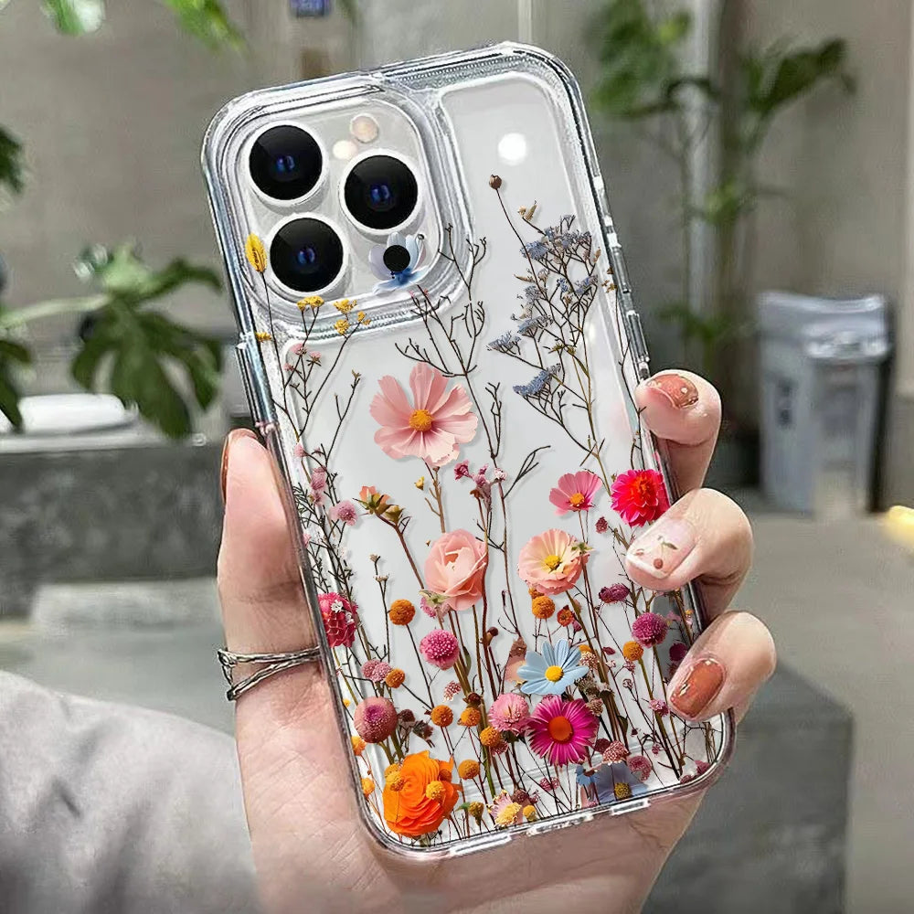 Capa Transparente com Flores para Samsung Galaxy – Antiquéda, Vários Modelos