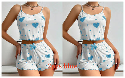Conjunto de Pijama Feminino Verão — Top e Calções